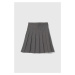 Dievčenská sukňa United Colors of Benetton šedá farba, mini, áčkový strih