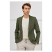 ALTINYILDIZ CLASSICS Men's Khaki Slim Fit Slim Fit Mono Collar Patterned Linen Blazer Jacket