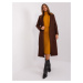 Dark brown women's coat with belt OCH BELLA