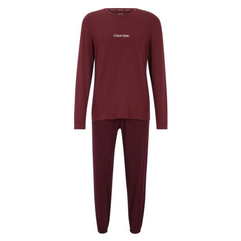 Calvin Klein Underwear Dlhé pyžamo  černicová / červeno-fialová / biela