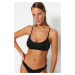 Trendyol Black Bralette Glittery Bikini Top