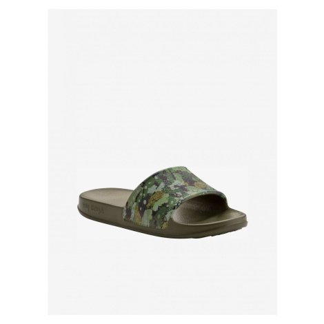 Coqui Tora Green Kids Camouflage Slippers - Boys