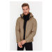 Trendyol Beige Men's Zippered Detachable Hooded Wind and Water Resistant Outdoor Jacket