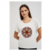 Women's T-shirt with MOODO print - white