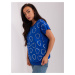 Women's cobalt blue blouse with heart print