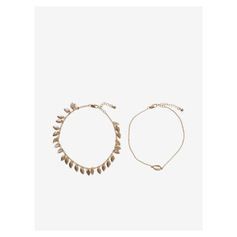 Set of two women's ankle chains in gold color Pieces Becca - Women's