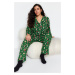 Trendyol Curve Green Shirt Collar New Year Themed Knitted Pajama Set