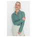 Trendyol Mint Crop Polo Neck Knitwear Cardigan