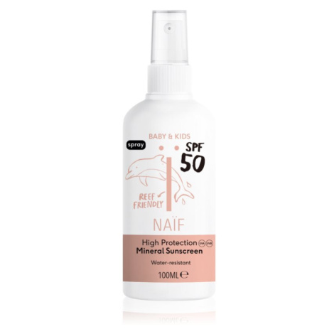 Naif Baby & Kids Mineral Sunscreen SPF 50 sprej na opaľovanie pre deti od narodenia