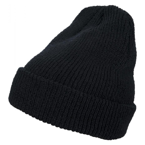 Long knitted beanie black