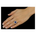 Strieborný prsteň princeznej Kate so syntetickým Zafírom
