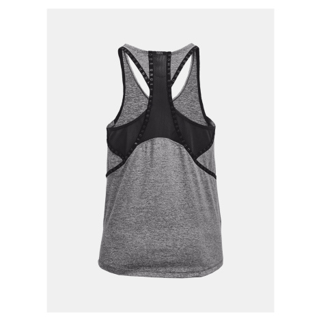 Under Armour Tank Top Knockout Mesh Back Tank-GRY - Women's