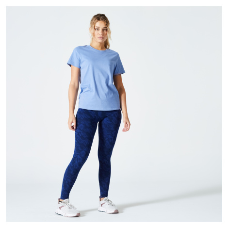 Dámske tričko na fitness 500 Essentials modré DOMYOS