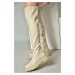 Fox Shoes Nude Women's Thick-soled Notebook Boots