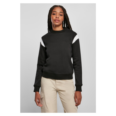 Women's inset College Crewneck black/white