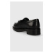 Mokasíny Calvin Klein RUBBER SOLE LOAFER W dámske, čierna farba, na platforme, HW0HW01791