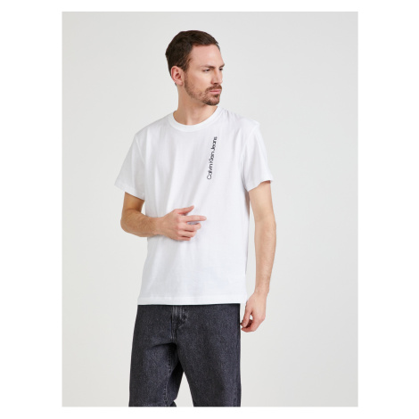 White Men's Patterned T-Shirt Calvin Klein Jeans - Men's