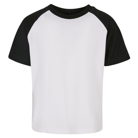 Boys' T-shirt with contrasting raglan white/black Urban Classics