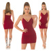 Elegant party mini dress with rhinestone details darkred Einheitsgroesse