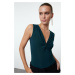 Trendyol Emerald Green Knitted Front Blouse