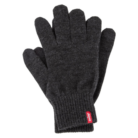 LEVI'S ® Prstové rukavice 'Ben'  tmavosivá / jasne červená / šedobiela