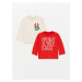 LC Waikiki Crew Neck Long Sleeve Printed Baby Boy T-Shirt 2-Pack