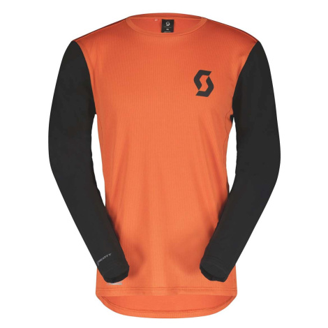SCOTT Cyklistický dres s dlhým rukávom letný - TRAIL VERTIC LS - oranžová/čierna