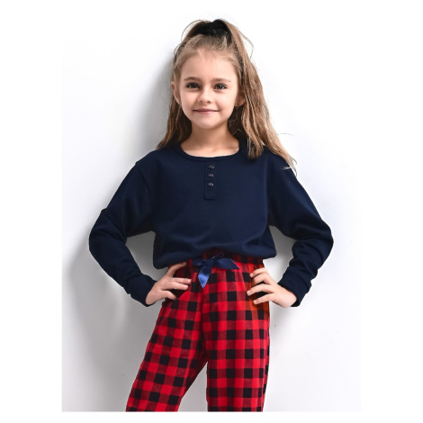 Pyjamas Sensis Bonnie Kids Girls Christmas length 134-152 navy blue 059