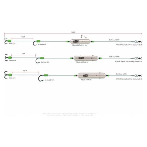 Madcat sumcový náväzec adjusta basic river rigs "live bait"-veľkosť l