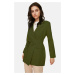 Trendyol Khaki Belted Pocket Detailed Blazer Woven Jacket