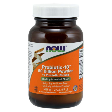 NOW® Foods NOW Probiotic-10, probiotiká, 50 miliárd CFU, 10 kmeňov, 57g
