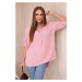 Blouse with a longer back powder pink