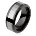 Lesklý volfrámový prsteň, dvojfarebný, geometricky brúsený povrch - Veľkosť: 67 mm