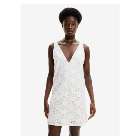 White Women's Lace Dress Desigual Lace - Women