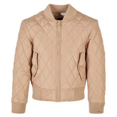 Girls' Diamond Quilt Nylon Union Jacket Beige Urban Classics