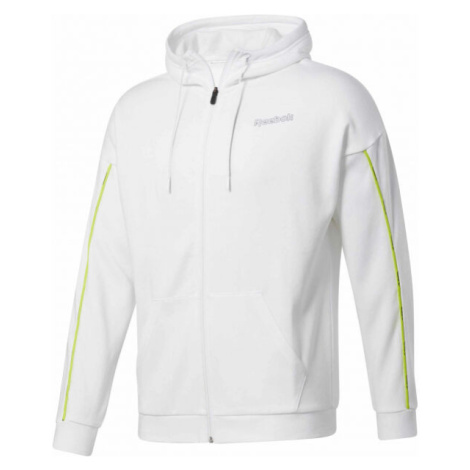 Reebok TRAINING ESSENTIALS PIPING FZ HOODIE Pánska mikina, biela, veľkosť