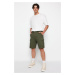 Trendyol Khaki Relaxed Cut Denim Jeans Shorts with Cargo Pocket & Bermuda