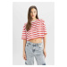 DEFACTO Cool Fitted Striped Short Sleeve T-Shirt