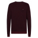 Tommy Hilfiger Sveter - MOULINE STRUCTURE CREW NECK bordový