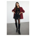 Trendyol Claret Red Regular Lined Double Breasted Closure Woven Blazer Jacket