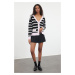 Trendyol Pink Glitter Color Block Striped Knit Cardigan