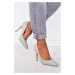 Elegant needle-heeled quilted pumps Rosanna green