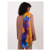 Orange-cobalt scarf with print