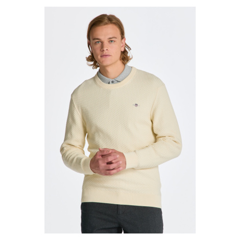 SVETER GANT COTTON TEXTURE C-NECK biela