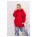 Insulated sweatshirt with turtleneck red