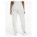 Krémové dámske tepláky Puma ESS+ Embroidery High-Waist Pants