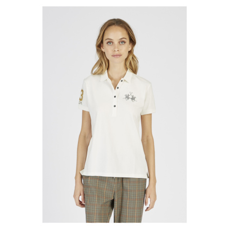 Polokošeľa La Martina Woman Polo S/S Piquet Stretch Off White