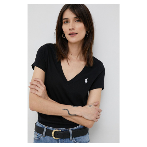 Bavlnené tričko Polo Ralph Lauren čierna farba,211902403