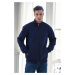 56777 Dewberry Zippered Mens Cardigan-NAVY