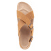 Vasky Cross Caramel - Dámske kožené sandále svetlohnedé, ručná výroba